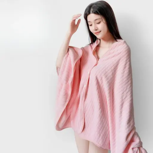 [J8798] Toalla Bata con botones y Rayas en Relieve